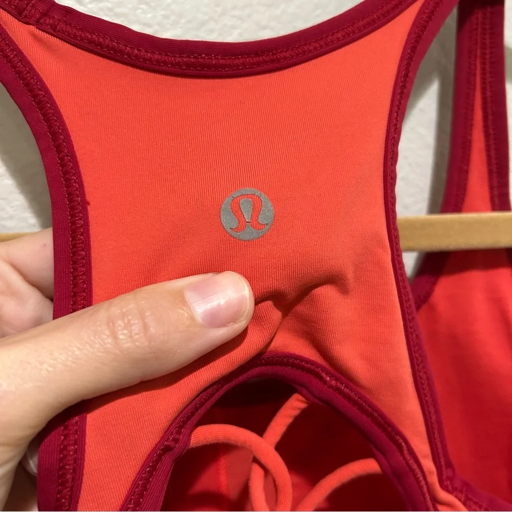 lululemon athletica Women's Red and Orange Sports Bra